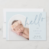 Hello Baby | Ankündigung von Foto zur Geburt (Vorderseite)