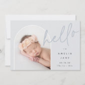 Hello Baby | Ankündigung von Foto zur Geburt (Vorderseite)