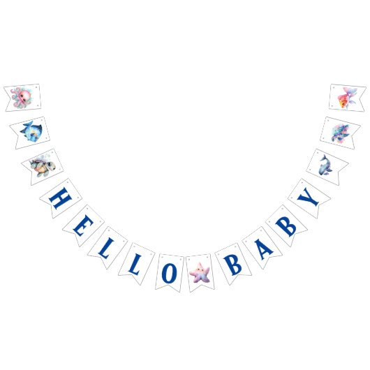 Hello Baby Aquatic Friends Wimpelkette (Alle)