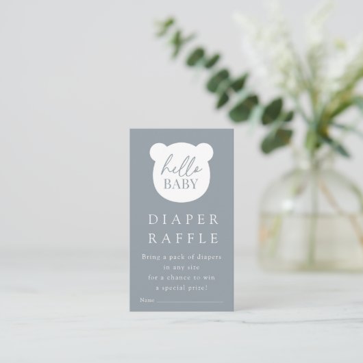 Hello Baby Bear Diaper Raffle Begleitkarte (Stehend Vorderseite)