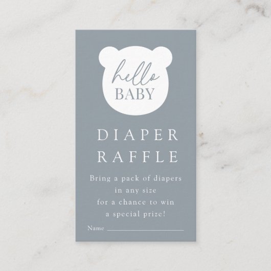 Hello Baby Bear Diaper Raffle Begleitkarte (Vorderseite)