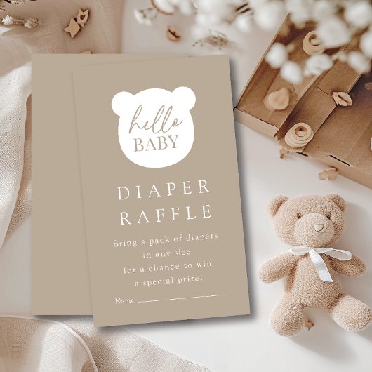 Hello Baby Bear Diaper Raffle Begleitkarte