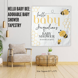 Hello Baby Bee: Adorable Baby Shower Wandteppich