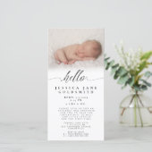 Hello Baby Birth Ankündigung Sip & See Party (Stehend Vorderseite)