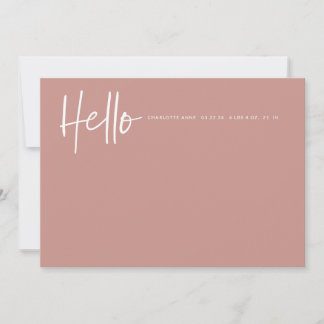 Hello Baby Birth Foto Ankündigung Boy Girl Pink