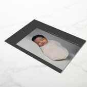 Hello Baby Birth Foto Ankündigung Charcoal Foil (Gedreht)