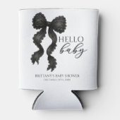 Hello Baby Black Bow Baby Dusche Modern Dosenkühler (Vorderseite)