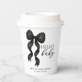 Hello Baby Black Bow Baby Dusche Modern Pappbecher