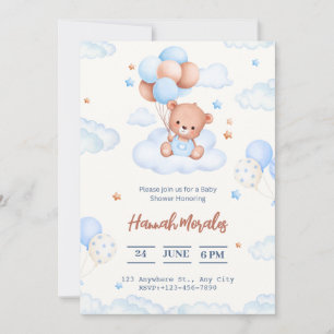Hello Baby Blue Skies Baby Shower Einladung
