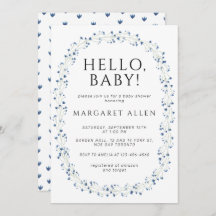 Hello Baby Blue Wildblume Botanical Baby Dusche