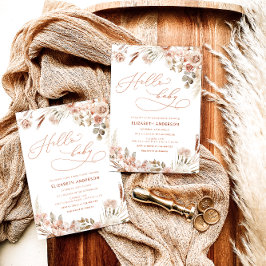 Hello Baby Boho Fall Gender Neutral Baby Dusche Einladung