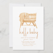 Hello Baby Boho Theme Kribdusche Einladung (Vorderseite)