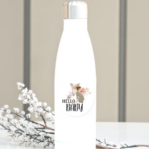 Hello Baby Boho Wildblume Babydusche Runder Aufkleber