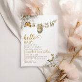 Hello Baby Botanical Clothes Neutral Baby Shower Einladung
