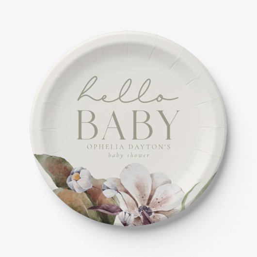 HELLO BABY | Botanische Ebene und Elfenbeinküste i Pappteller (Vorderseite)