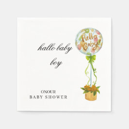 Hello Baby Boy Baby Shower Napkins – Soft Elegant  Serviette