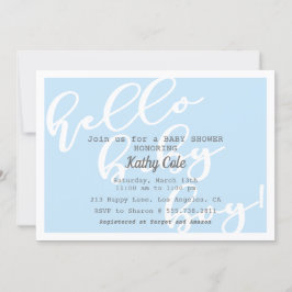 Hello Baby Boy - Blue Modern Baby Dusche Einladung