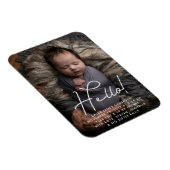 Hello Baby Boy Foto Personalisiert Geburtsstaten I Magnet (Rechte Seite)