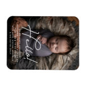 Hello Baby Boy Foto Personalisiert Geburtsstaten I Magnet (Horizontal)