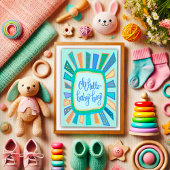 Hello Baby Boy Whimsical Niedlich Blue Modern Karte