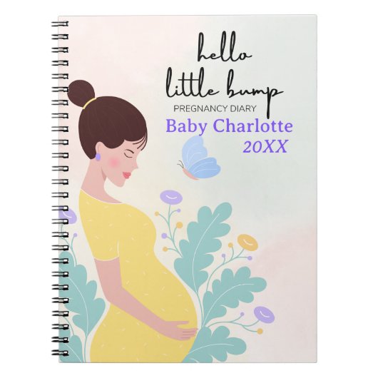 Hello Baby Bump Schwangerschaftstagebuch Notizblock (Vorderseite)