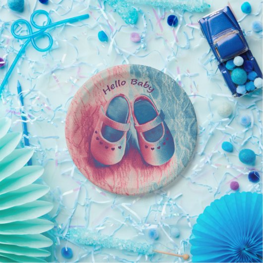 Hello Baby - charmant Pappteller (Party)