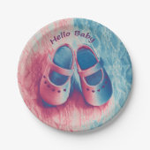 Hello Baby - charmant Pappteller (Vorderseite)