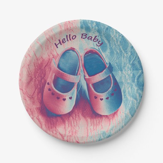 Hello Baby - charmant Pappteller (Vorderseite)