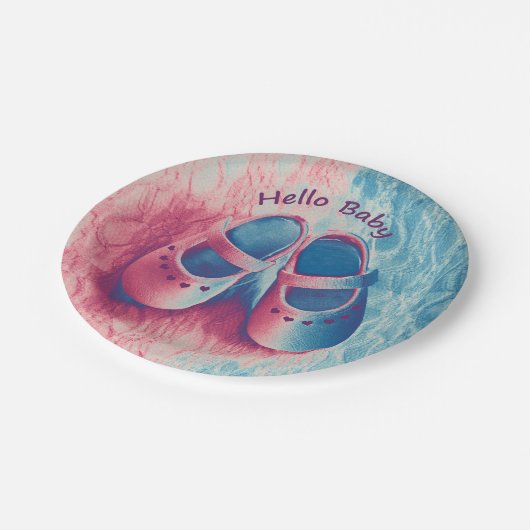 Hello Baby - charmant Pappteller (Schrägansicht)