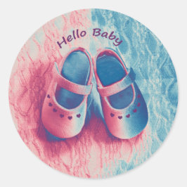 Hello Baby - charmant Runder Aufkleber