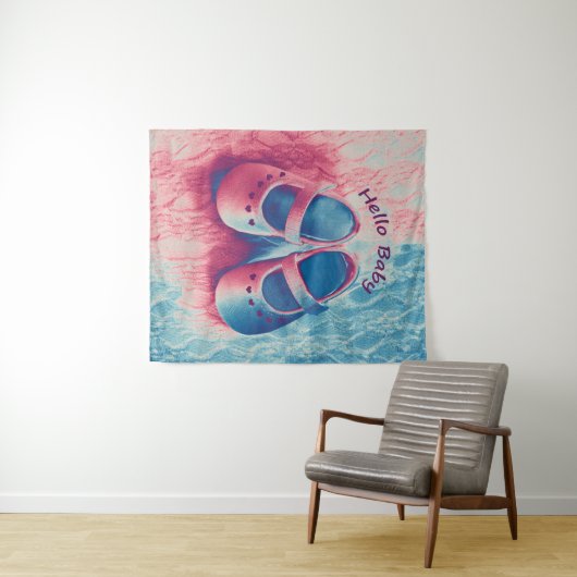 Hello Baby - charmant Wandteppich (Beispiel (Horizontal))