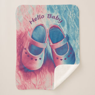 Hello Baby - charmante Pastellfarben Sherpadecke