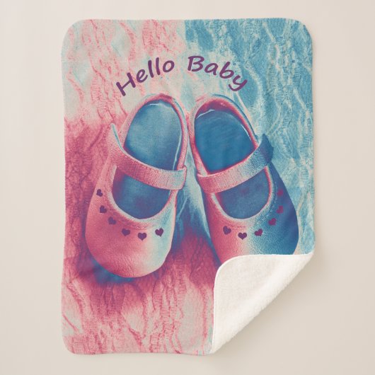 Hello Baby - charmante Pastellfarben Sherpadecke (Vorderseite)