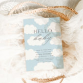 Hello Baby | Cloud Nine Blue Boy Baby Shooter Einladung