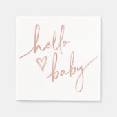 Hello Baby Cocktail Napkin, Pink Baby Girl Dusche Serviette (Vorderseite)