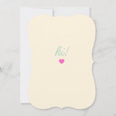 hello baby! Cream, Green Baby Shower Invitation Einladung (Rückseite)