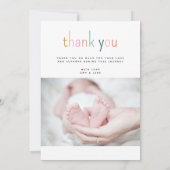 Hello Baby Cute Colorful New Baby Ankündigung (Rückseite)