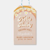 Hello Baby Cute Groovy Baby Shower Geschenkanhänger (Vorderseite)
