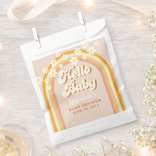 Hello Baby Cute Groovy Baby Shower Geschenktütchen (Ausgeschnitten)
