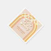 Hello Baby Cute Groovy Baby Shower Serviette (Ecke)