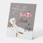 Hello Baby Cute Snowman Baby Shower Cards & Gifts Sockelschild (Vorderseite)