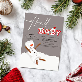 Hello Baby Cute Snowman Baby Shower Einladung