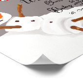 Hello Baby Cute Snowman Baby Shower Welcome Poster (Ecke)