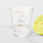 Hello Baby Ded Yellow Pink Green Florals Schnapsglas (Rückseite)