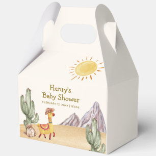 Hello Baby Desert Cactus Llama Cowboy Baby Shower Geschenkschachtel