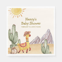 Hello Baby Desert Cactus Llama Cowboy Baby Shower