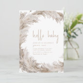 Hello Baby Dusche Party Einladung Template (Stehend Vorderseite)