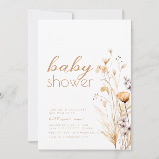 Hello Baby Dusche Party Einladung Template White (Vorderseite)