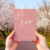 Hello Baby Dusty Pink/Rose Bohemisch Baby Dusche Einladung