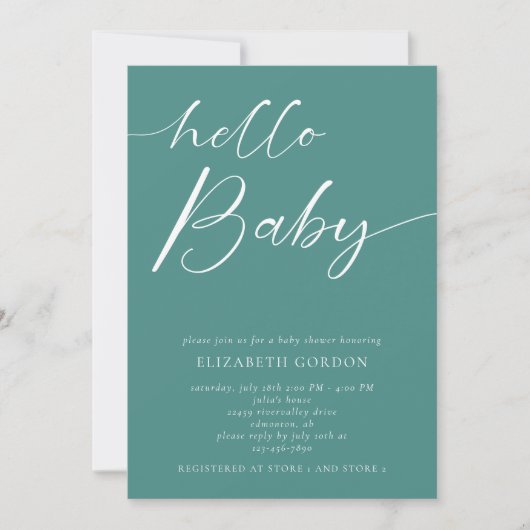 Hello Baby Duwer Minimalistisch Gender Neutral Boh Einladung (Vorderseite)